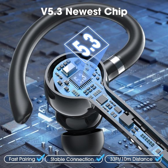 Earpiece Wireless Built-in Mic 400mAh Display Charging 55H Playtime V5.3 - Picture 6 of 6